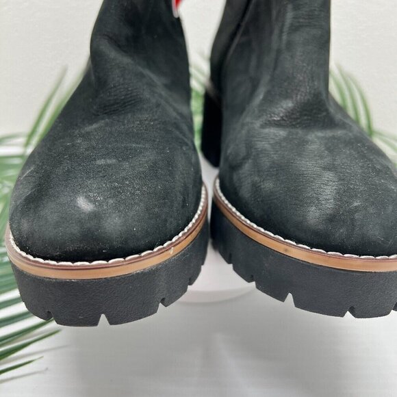 Blondo Dakota Black Leather Waterproof Lug Sole Buckle Ankle Boots 8M Fall - Picture 3 of 11